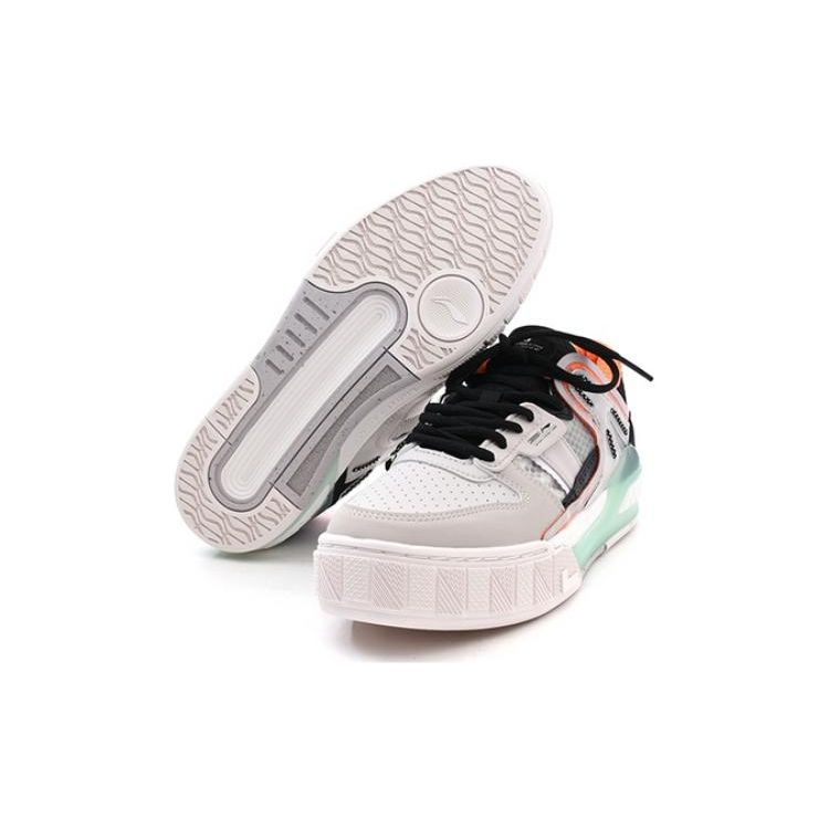 LiNing Morning Glow Удобные нескользящие износостойкие легкие низкие кроссовки для скейтбординга Мужские кроссовки Серые Черные AGCR191-2