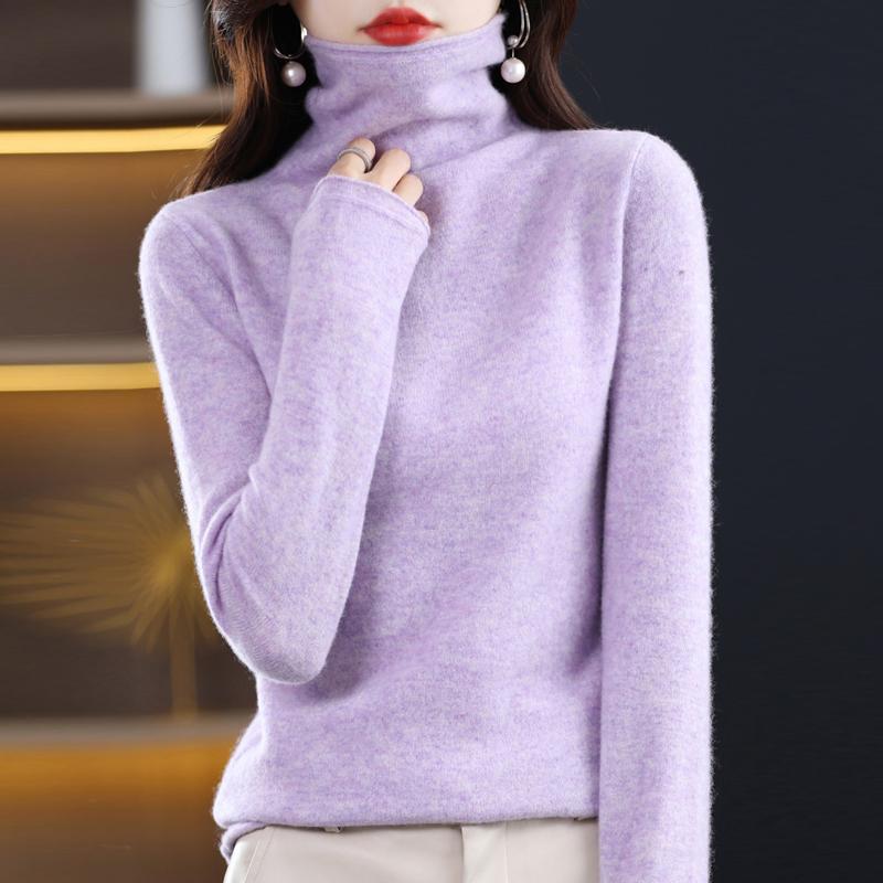 Женский кашемировый свитер Qinghe Cashmere 30% Кашемир 70% Шерсть Осенне-зимний кашемировый пуловер Мягкий и теплый