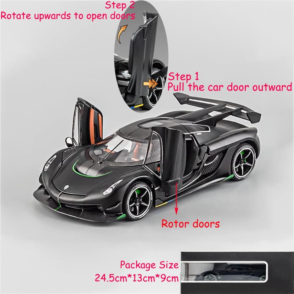 1/24 Lamborghini Koenigsegg JeskoToy Cars Модель литой коллекционной машины со звуком и светом