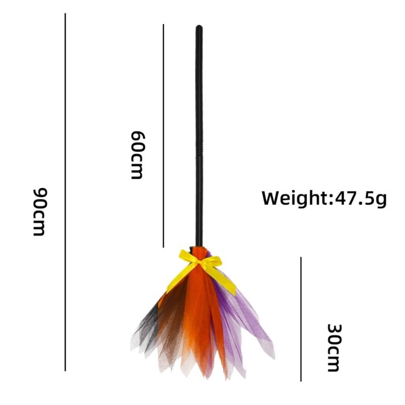 1PC Halloween Witch Broom Kids Plastic Cosplay Broom Props for Costume Party