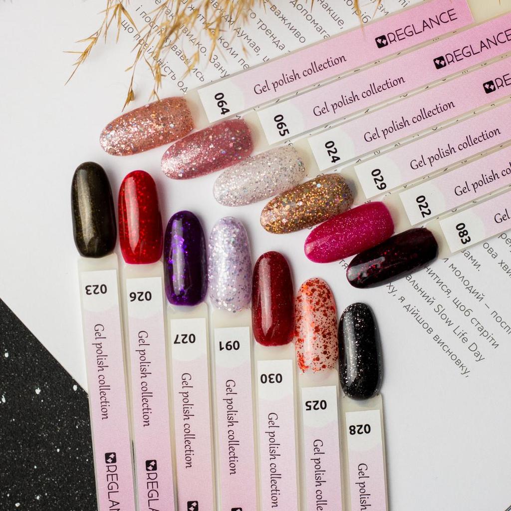 Gel Polish/Base Set Kit 30 Colors Reglance 7.5ml Soak Off UV LED Glass Bottle