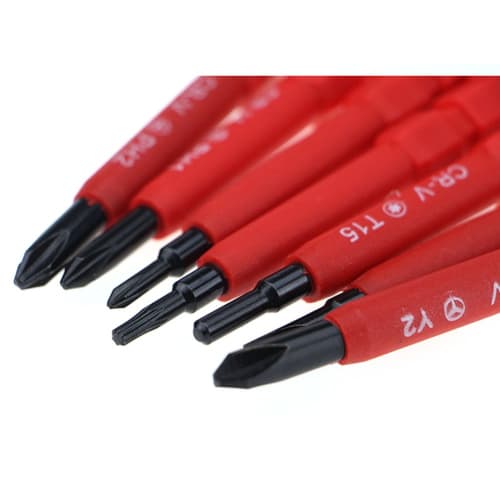 zmart 14-Piece Set of Insulated Screwdrivers, 1200V, Magnetic Screwdrivers, PH2, 1, 0, Flathead, Torx, U, Y