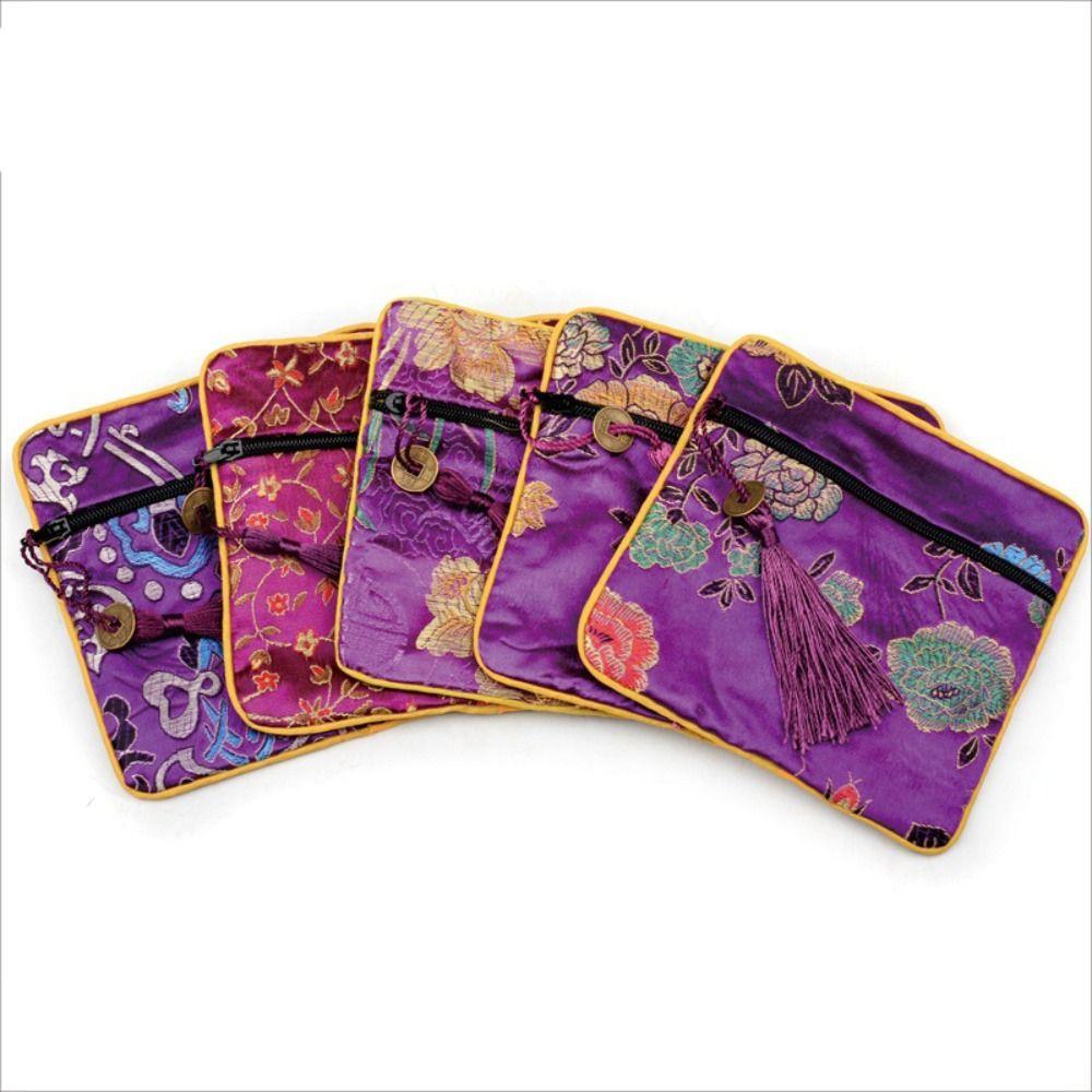 Tassel Flower Jewelry Packing Bag Copper Cash Pendant Chinese Style Money Bag Outdoor