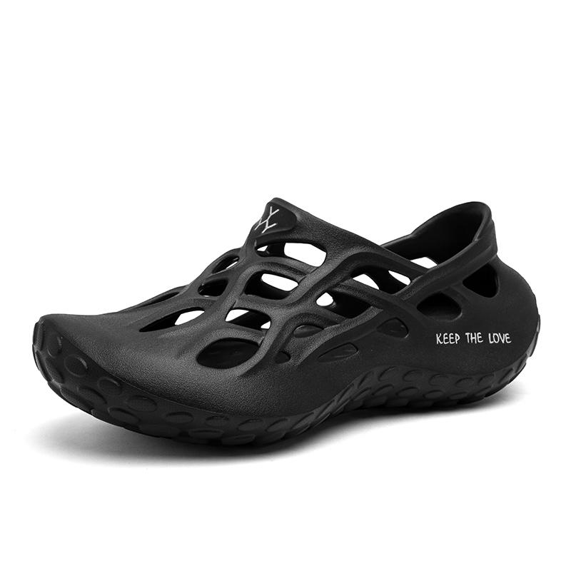 Летние мужские сандалии, легкая мужская повседневная обувь из ЭВА, обувь с дырочками, сабо для влюбленных, домашний сад, уличные мужские пляжные тапочки на плоской подошве, большой размер