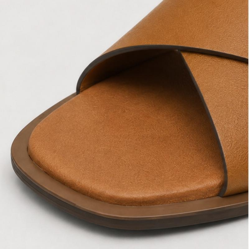 DeSire RoSe Men S Wide croSS Strap SlipperS