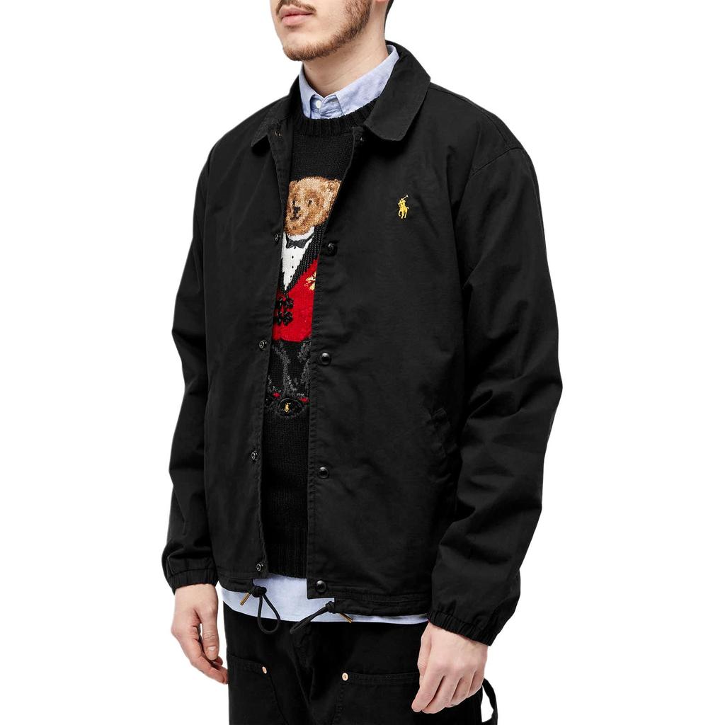 Polo Ralph Lauren Dragon Pattern Printed Polo Collar Single-Breasted Long Sleeve Jacket Men Jacket Black 710926916-001