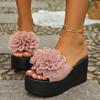 Fashion 2025 New Wedges Sandals Women Slippers Summer Beach Platform Shoes Flower Women Casual and Comfortable High Heel Slippers