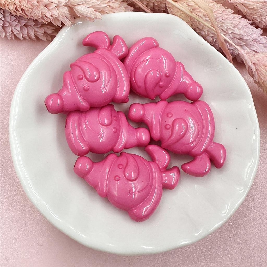 5 шт. акриловые бусины снеговика, аксессуары, материалы из бисера, 23,5*32 мм, рождественский сплошной цвет для изготовления браслетов, сережек, ювелирных изделий, ювелирных изделий своими руками, аксессуары