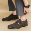 Модные новые мужские мокасины, мужская удобная повседневная обувь для отдыха на открытом воздухе, мужская обувь для вождения ручной работы 2024 года, кожаные модные туфли-монки с ремешком для мужчин