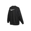 Nike Casual Sport Loose Fit Crew Neck Long Sleeve Sweatshirt Women Tops Black DD5611-010