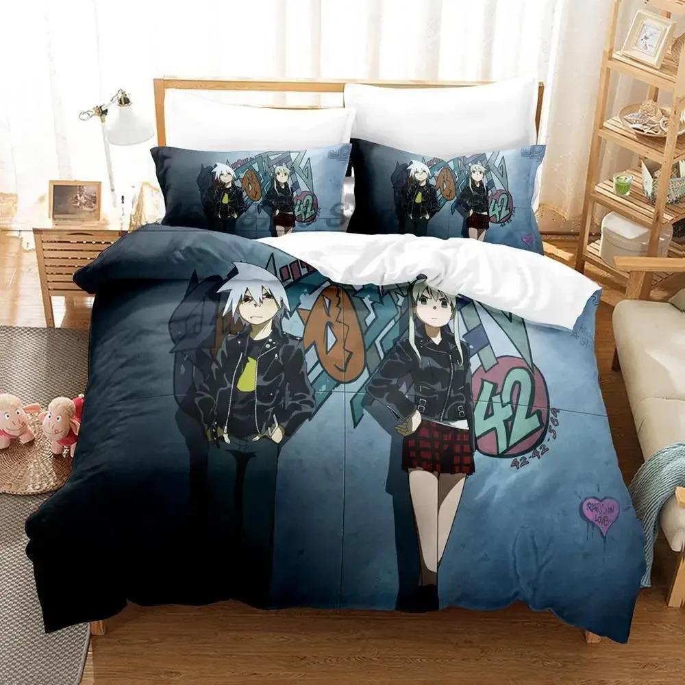 Комплект постельного белья Soul Eater Single Twin Full Queen King Size Bed Set Adult Kids Bedroom Duvet cover Sets 3D Print Anime Bed Sets