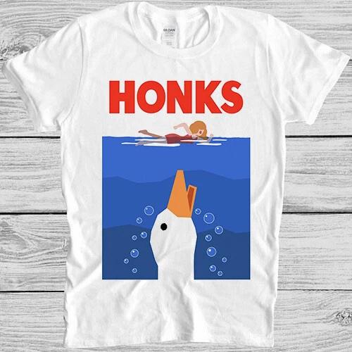 Гудок Челюсти Гудит Гусь Утка DnD Подарок Крутой Музыка Мода Ретро Футболка T-Shirt 7097