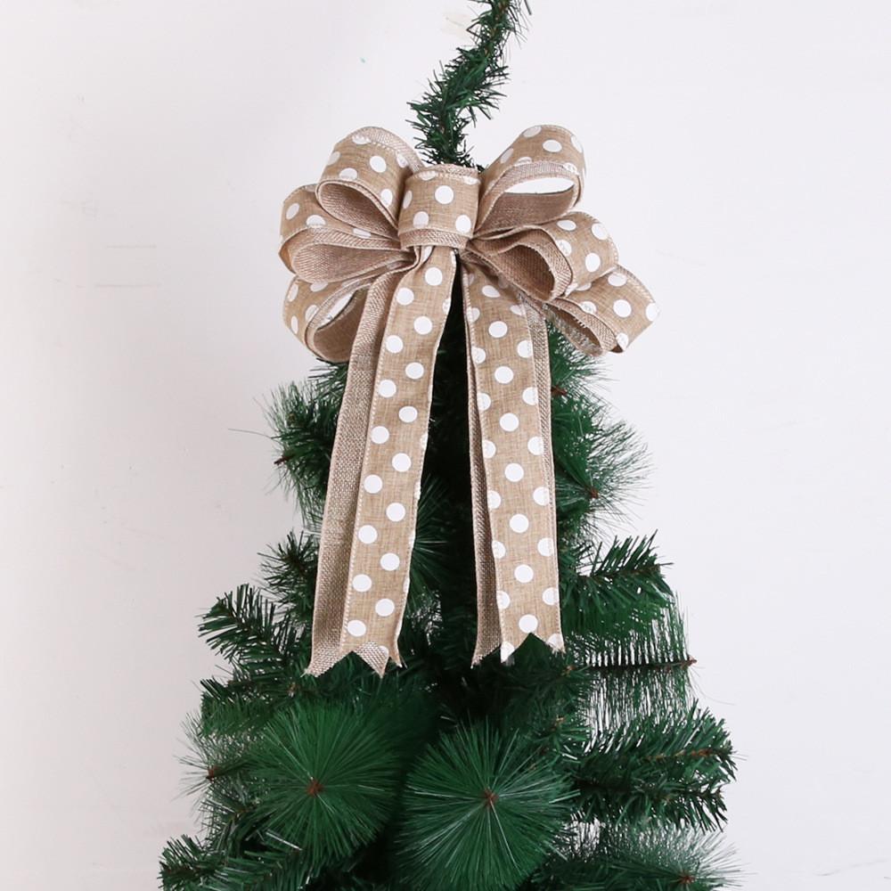 Unique Soft Fabric Christmas Bow Decoration Classic Handmade Bow For European Style Trees