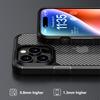 For iPhone 15 Pro Max Case Carbon Fiber Texture Anti-Scratch TPU+PC Back Cover