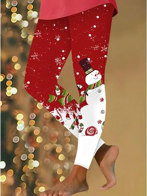 Женские рождественские леггинсы для йоги с эластичными принтами, фитнес, бег, спортзал, активные штаны