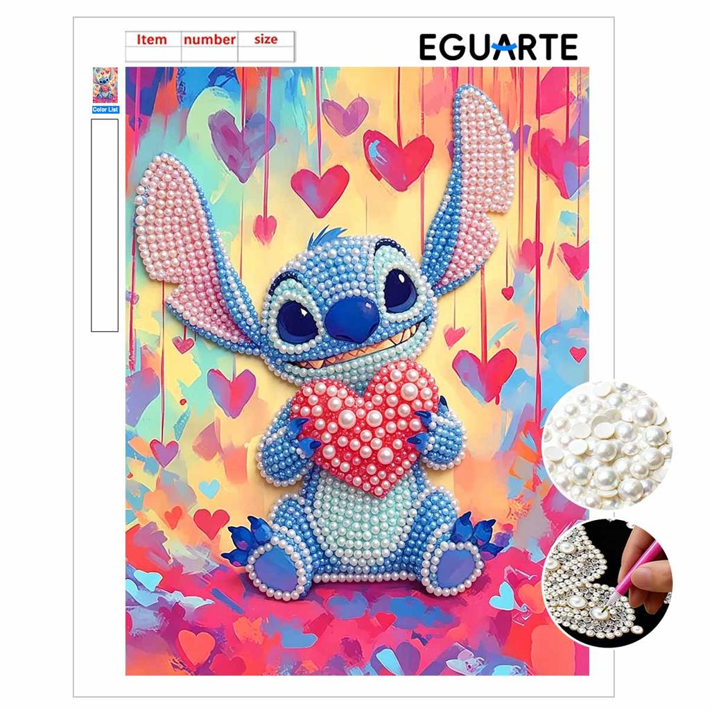 Disney Stitch pearl painting handmade diy pearl art painting simple living room hanging painting decoration