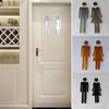 1 Pair Toilet Sign Stickers Self-Adhesive Acrylic Men&Woman WC Door Sign Washroom Signage Sticker Removable Wall Sticker Decor