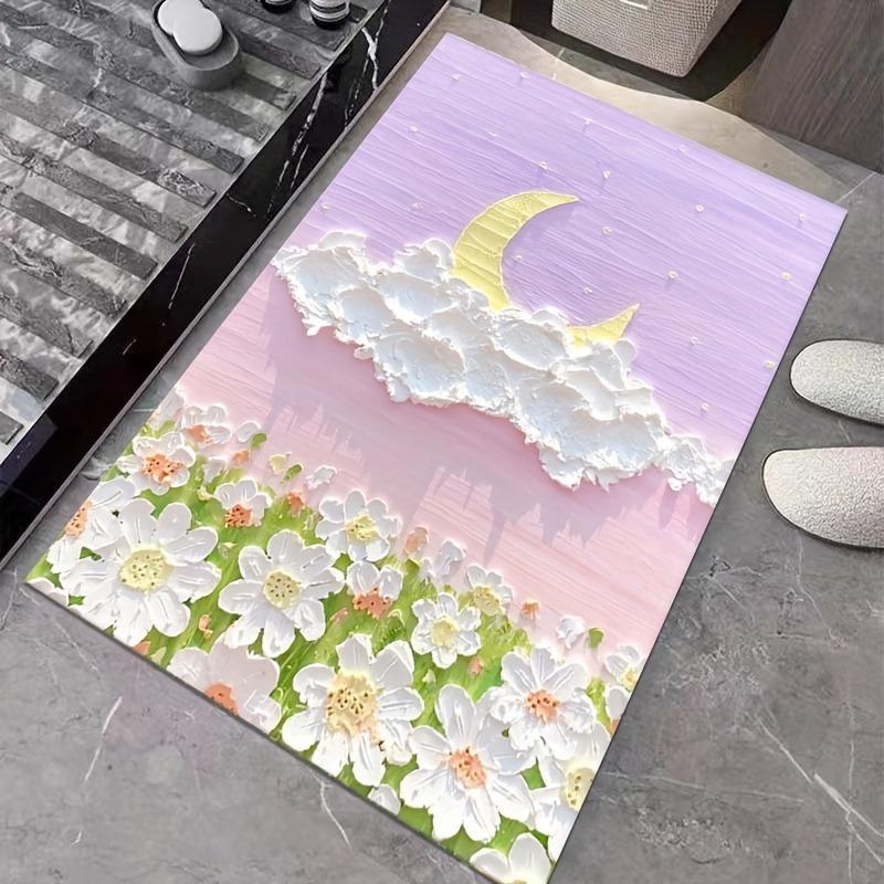 Three-dimensional Flower Diatom Mud Floor Mat Bathroom Carpet Toilet Footpad Super Absorbent Washstand Mats Home Entry Decor Rug