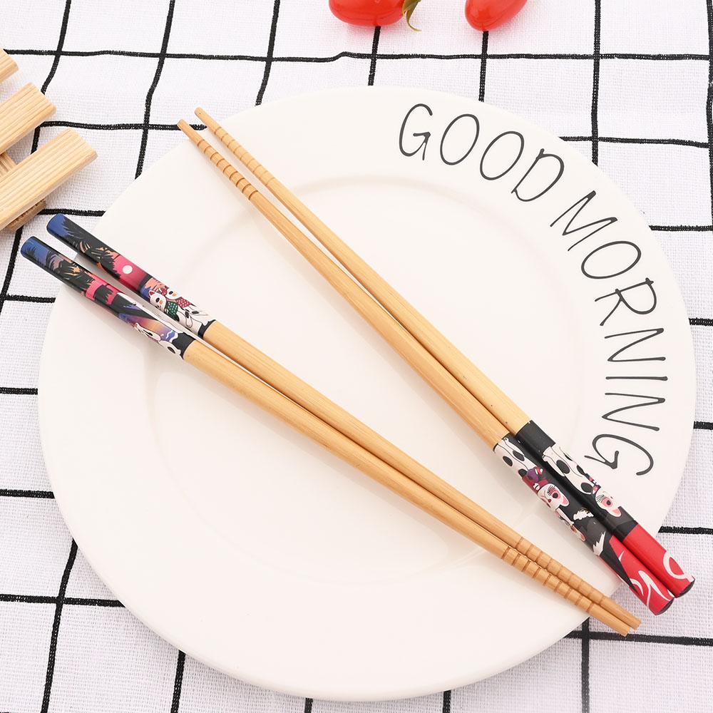 Многоразовый набор из 5 пар бамбуковых палочек ручной работы в японском стиле из натурального дерева, палочки для еды, суши, еды, кошек, цветов, разноцветные деревянные палочки для еды