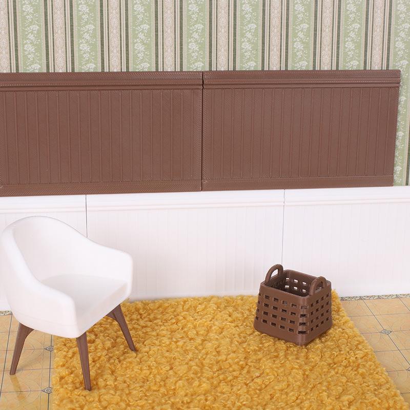 1Pcs Vertical Pattern Wall Skirt Panel for 1 12 Dollhouse Simulation Mini Home Room Furniture Accessories