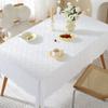 Кружевная хлопковая обеденная квадратная скатерть, белая чайная скатерть с принтом и волнистыми краями, европейская прямоугольная вязаная фоновая ткань