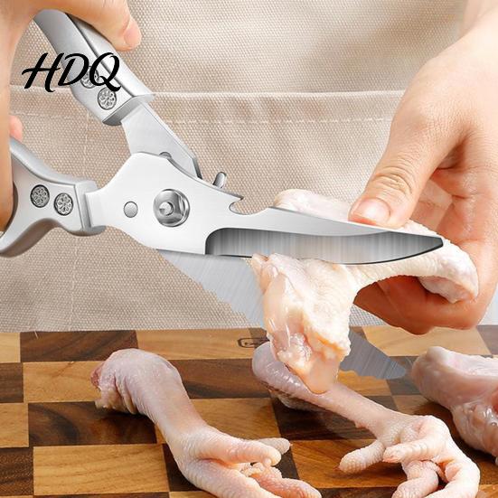 Левосторонняя Правосторонняя Ножницы Прочные Кухонные Ножницы с Пружинной Ручкой Нержавеющая Сталь Птица для Многоцелевого Курица Рыба Ребра 6-в-1