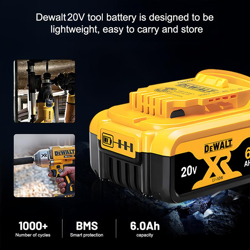 Аккумулятор MAX Flexvolt 20V Dewalt DCB606 DCB205 DCB206 DCB209 DCB182 Аккумулятор для электроинструмента 20В/60В Аккумулятор 5Ач 6Ач