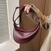 Unique Retro Shoulder Bag for Women PU Leather Crossbody Bag Saddle Design Line Bag Banana Bag Fashion