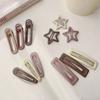 3pc/set Square Y2k Barrettes Metal Star Love BB Clip Cute   Children