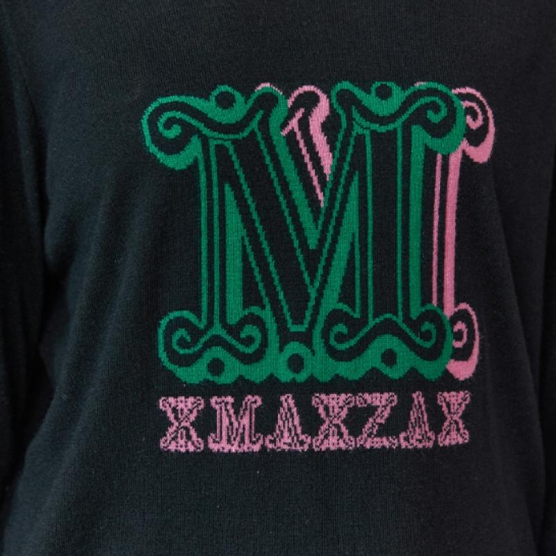 MAXZA Круглый вырез Вязаный свитер с буквенным принтом логотипа M Zc10qk027on