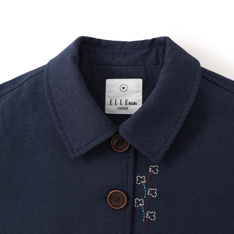 ELLE KIDS Girls' Fun Embroidered Retro Short Jacket
