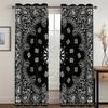 2pcs Boho Mandala Printed Window Curtains For Bedroom Living Room Rod Pocket Drapes For Bathroom Patio Door Windows Home Decor