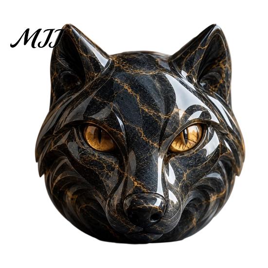 Gothic Interior Decorations Resin Animal Head Sculpture, Guardian Dragon/Lion/Owl/Wolf Statues, Modern Cabinet Display Pieces Figurine for Bookshelf