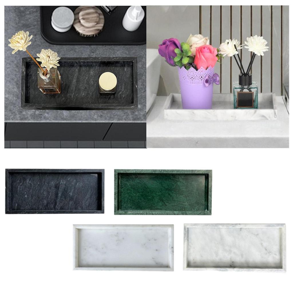 Мраморный Камень Поднос для Сервировки Лосьон Косметика Органайзер для Ювелирных Изделий Мраморный Элегантный Поднос для Ювелирных Изделий для Клуба Туалетного Столика Офиса Кухни Дома