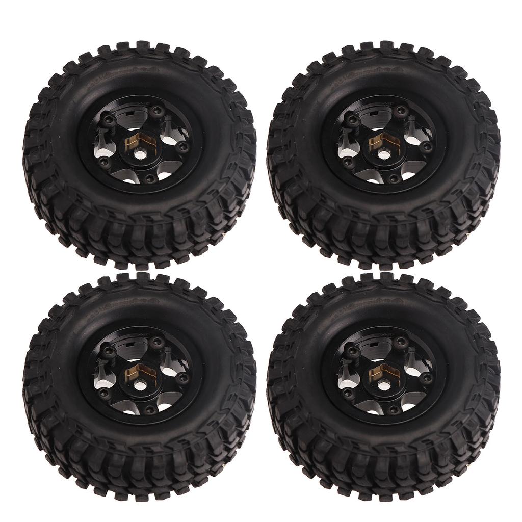 4Pcs 1.0in RC Wheel Tires Brass Adhesive Free Replacement RC Rubber Tyres for FMS FCX24 1 24 RC Car