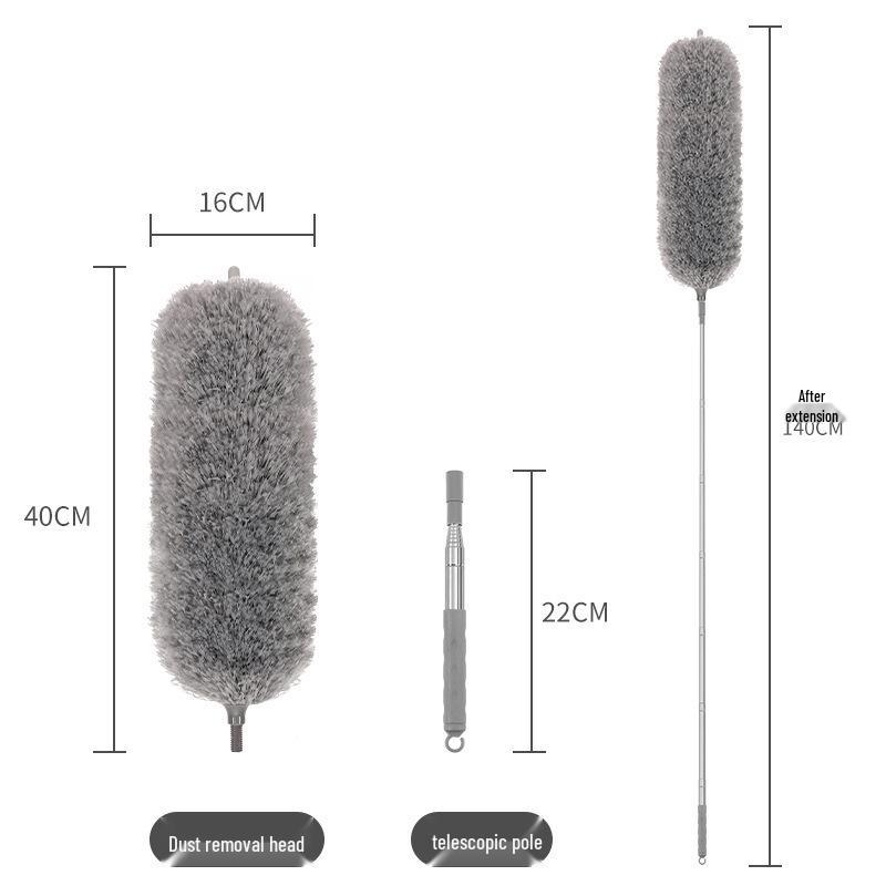 Retractable Electrostatic Feather Duster for Household Ceiling Dust Removal