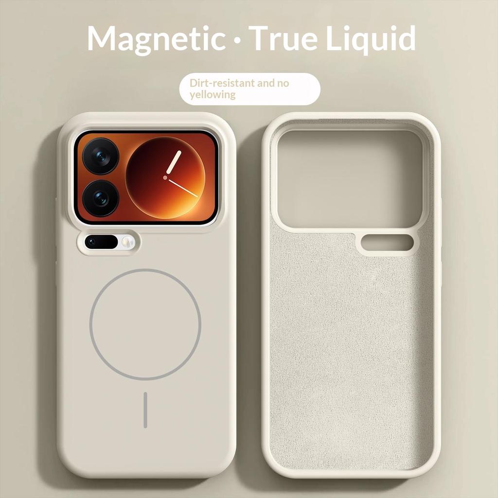 For Xiaomi 17 Pro Magnetic Case Skin-Friendly Liquid Silicone + PC Phone Cover