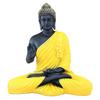 Скульптура медитирующего Будды из смолы | Домашний декор | Статуэтка идола Мурти | Тибетская буддийская статуя - высота 14 дюймов - большой размер (желтый)