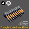 Набор магнитных треугольных насадок для отвертки из легированной стали S2, хвостовик 1/4", треугольные винтовые биты TA12-TA30, аксессуары для ручного инструмента