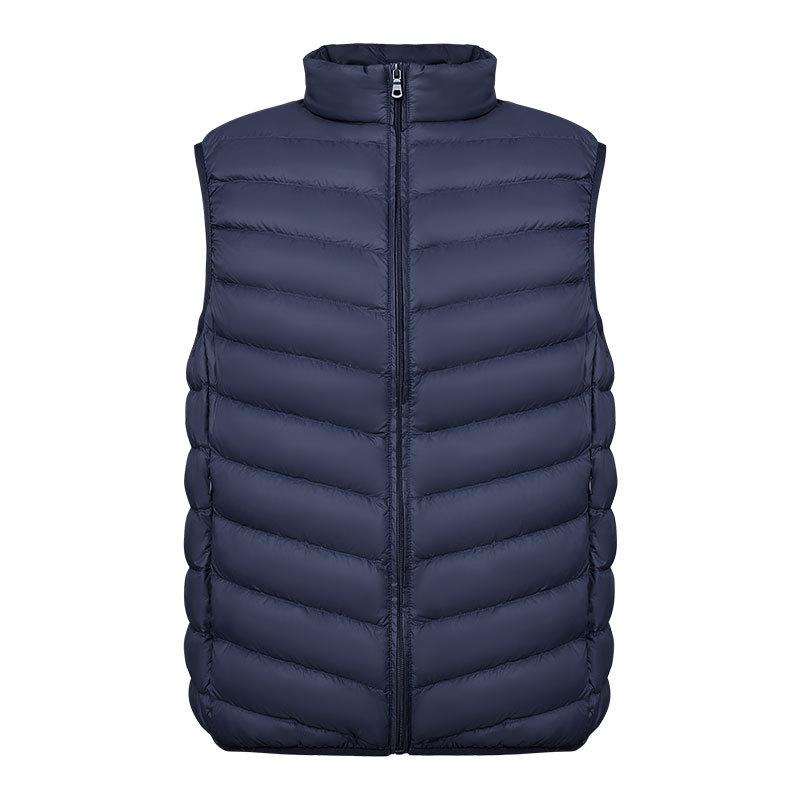 Men's 90 Fleece New Men's Stand-up Collar Vest White Duck Down Light Down Jacket Vest Large Size Jacket
