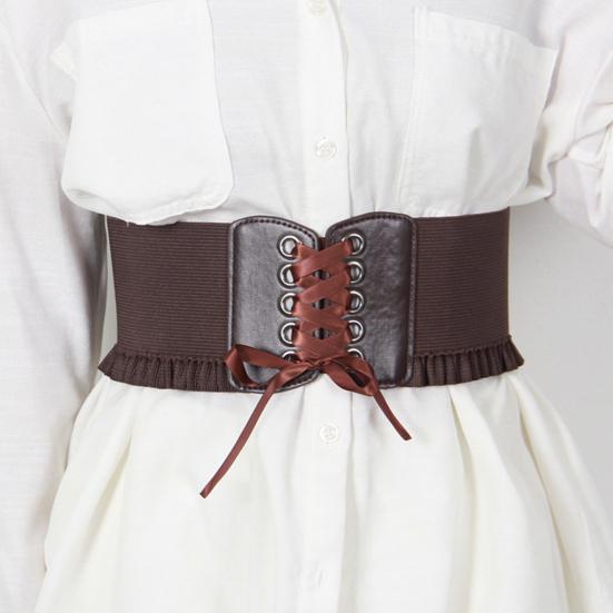 Корсетный пояс для женщин, завязывающийся на шнуровке, широкий эластичный пояс Waspie для платьев, аксессуар для костюма пирата на Хэллоуин