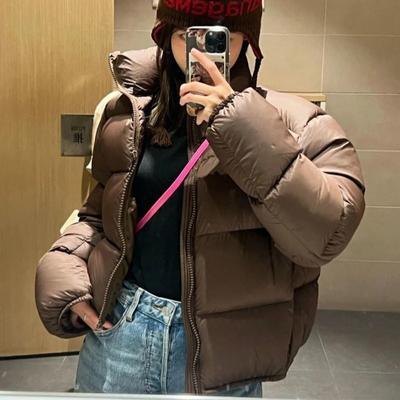 Зимние укороченные куртки Женская одежда Короткая парка Длинный рукав Молния Уличная куртка-пуховик Хлопковое пальто Шикарный дизайн Теплая одежда