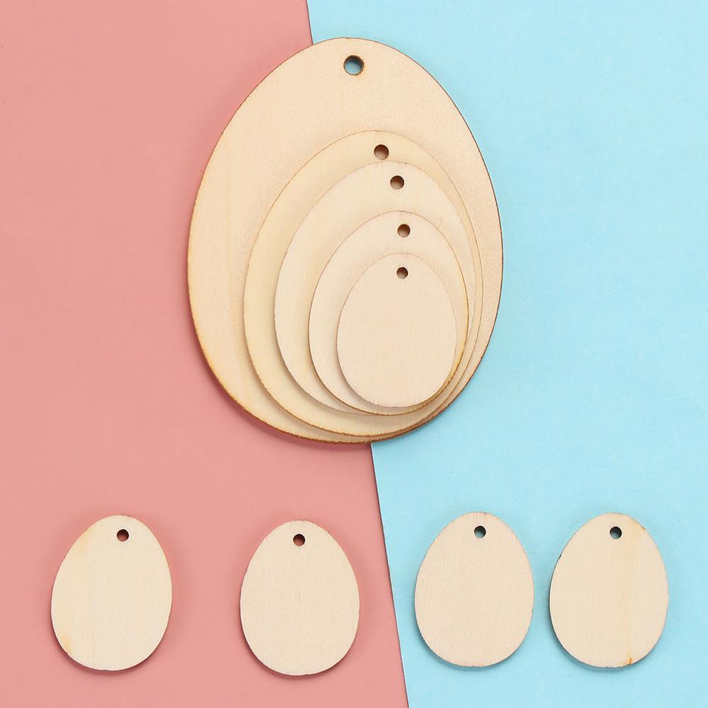 Natural Handcraft Wooden Graffiti Drawing Wood Chips Easter Eggs Easter Decorations Wood Slice