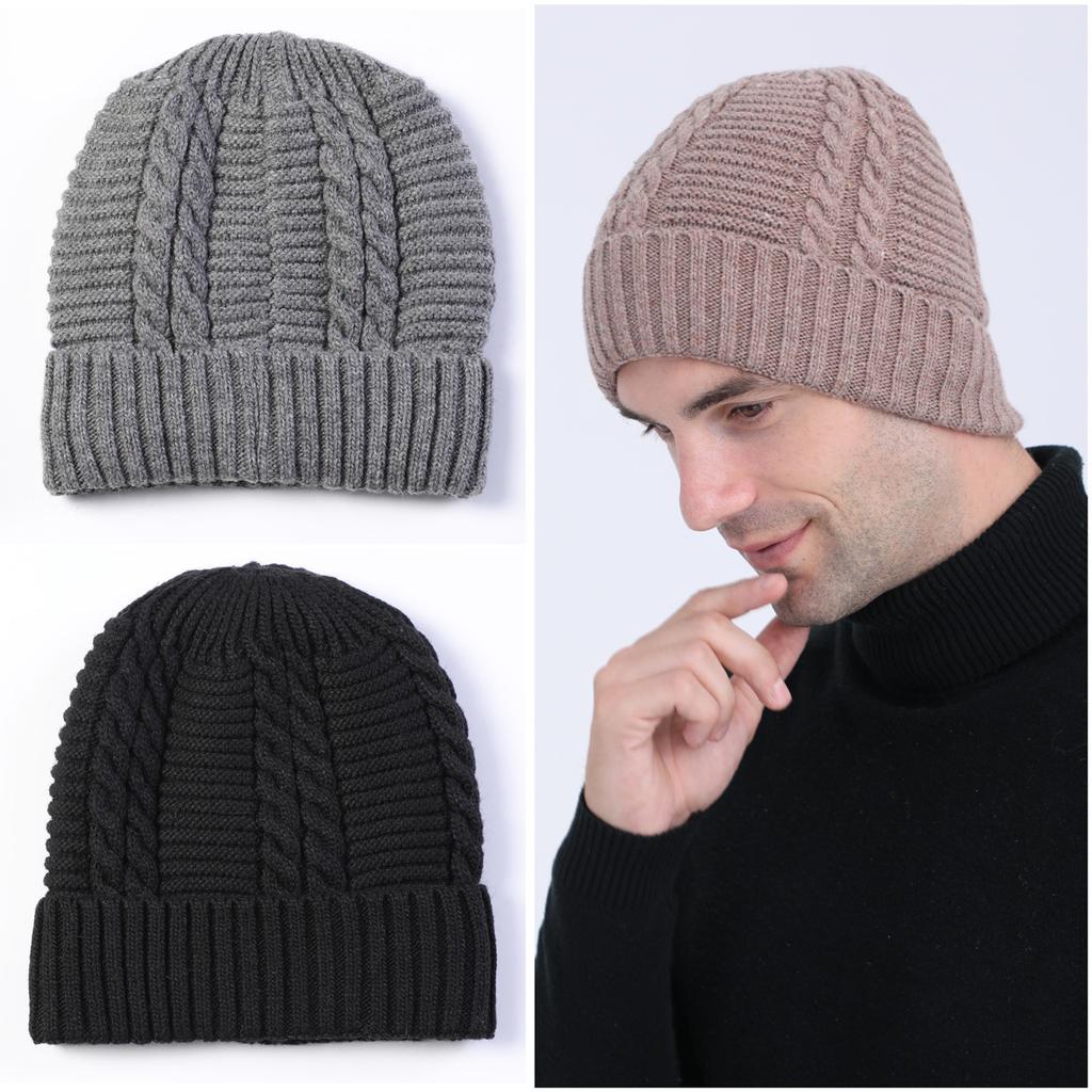New Style Twisted Wool Woolen Cap Cycling Ear Protection Cap Fleece Thickened Knitted Warm Pullover Cap