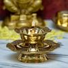 Bhimonee Decor Чистая латунь Нанда Акханд Джьот Настольная Дия | Традиционная тарелка Дипак для Пуджи