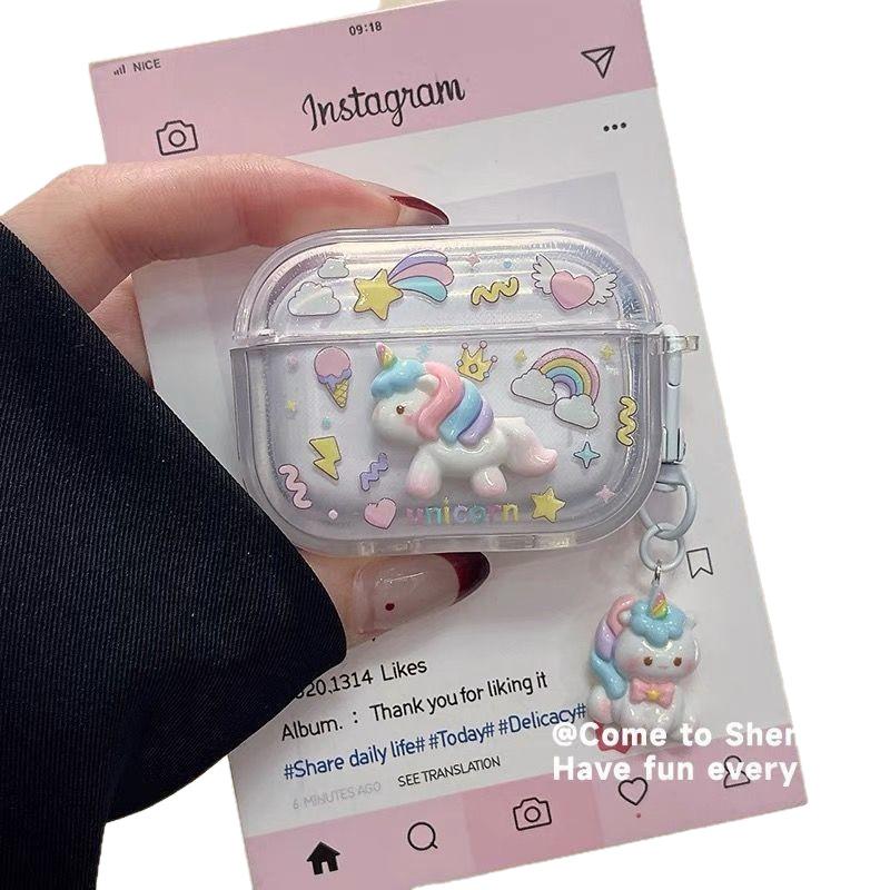Cute cartoon unicorn apple AirPods 1 /1 protective shell cover 1pro second and third generation silicone shell