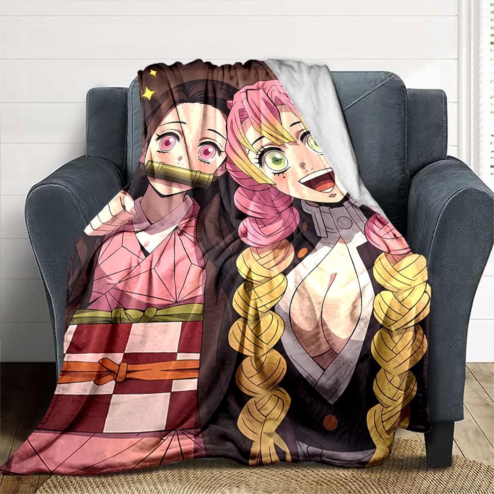 1pc Blanket - Mitsuri & Nezuko Print Design,Lightweight Blanket for Sofa,Bed- Soft &Warm,Gift for All Seasons