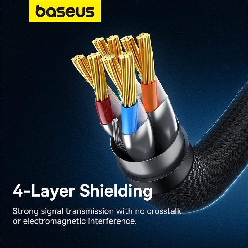 Baseus 8m Cat.7 Ethernet Cable, 10Gbps, Braided Black, High-Performance RJ45 Network Cord
