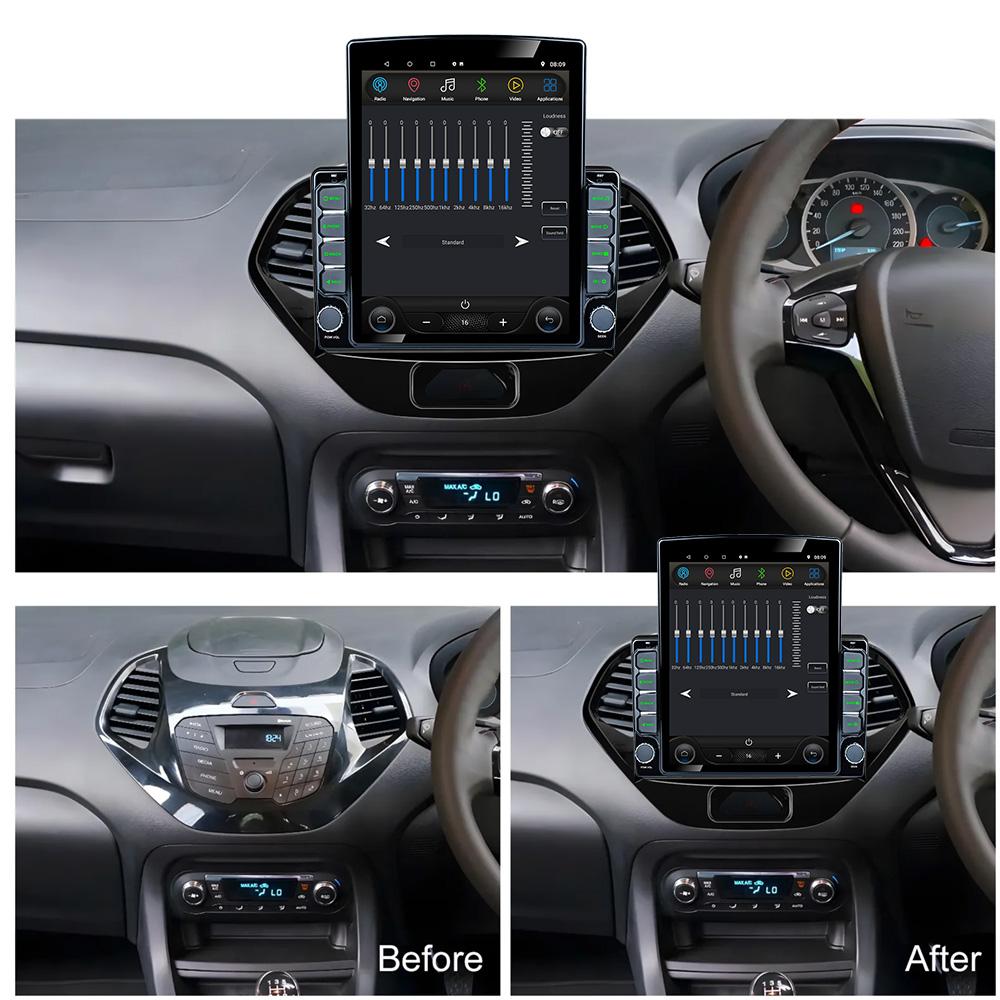 9,7-дюймовый вертикальный экран Tesla автомобильное радио для FORD FIGO ASPIR KA 2015-2020 GPS навигация мультимедийный видеоплеер Carplay 2din