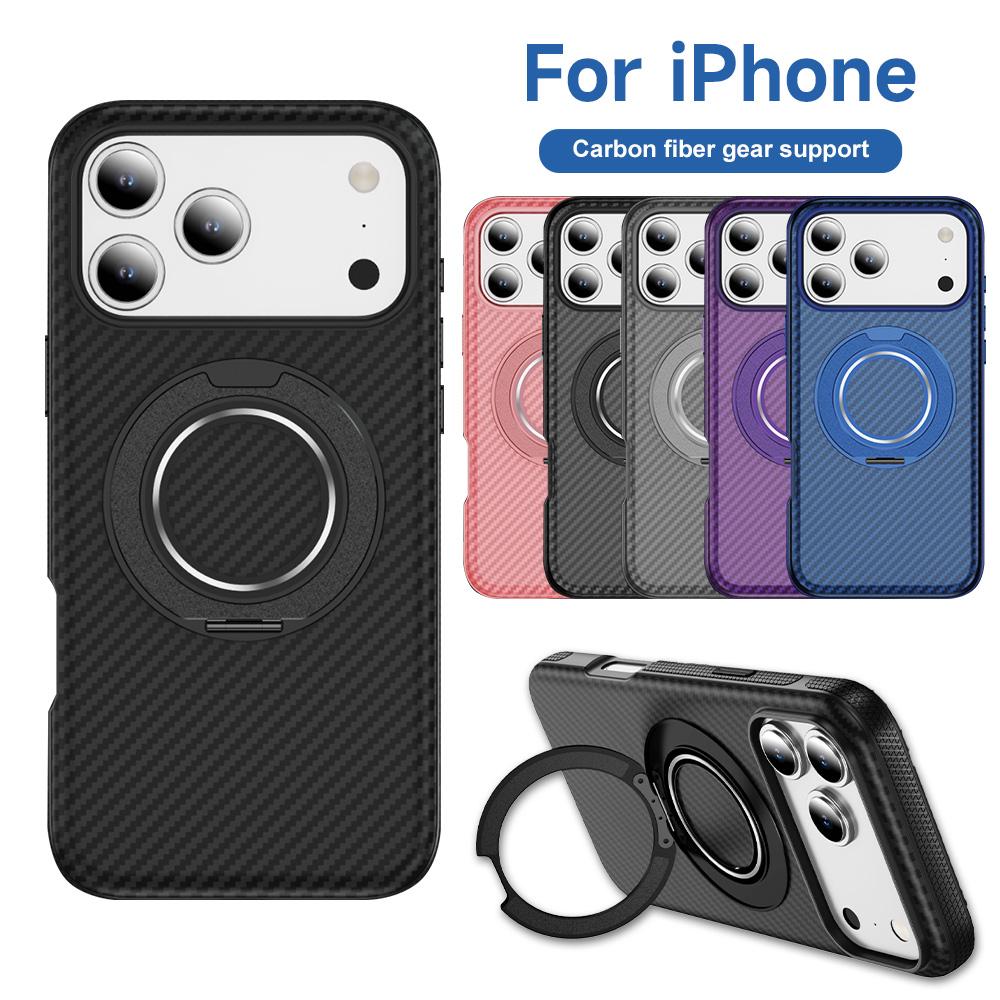 Ring Kickstand Magnetic Phone Case For Apple iPhone 17 Air 16 15 14 13 12 11 Pro Max Plus Anti-Slip Shockproof Protective Shell